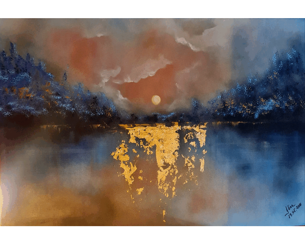 ArteDiAlina.com painting: Golden Lake